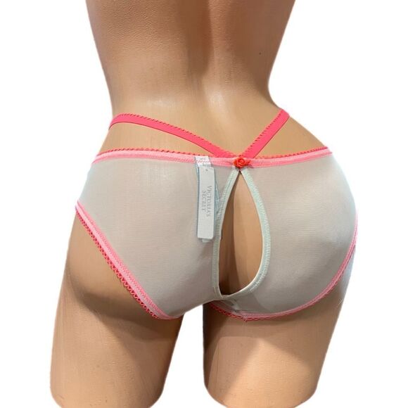 Victoria’s Secret Dream Angels Sweetheart Mesh Strappy Keyhole cheekini panty S - Picture 9 of 9